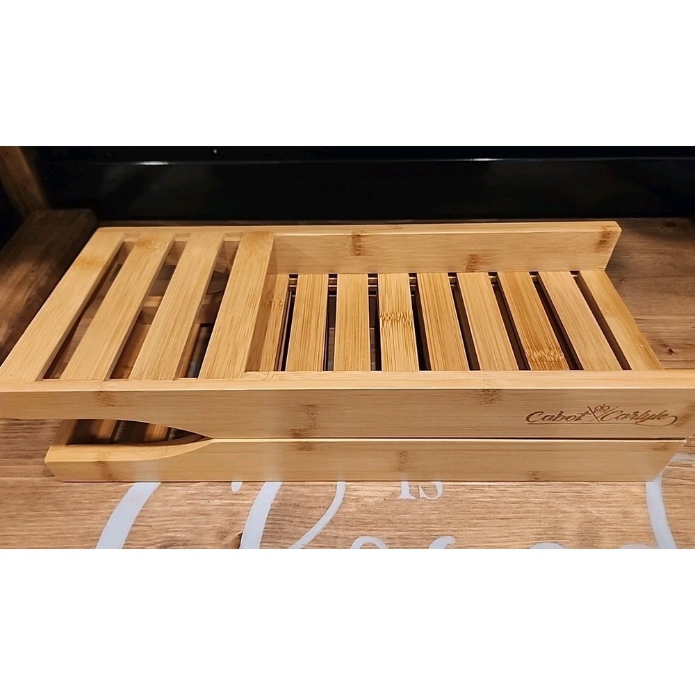 Cabot Carlyle Bamboo Wood Bath Tub Rack Bathroom Shelf Tidy Tray Storage Caddy